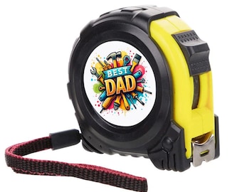 Best Dad Tape Measure | Funny Personalised Gift | Christmas Stocking Filler for Him | DIY Tool 5M