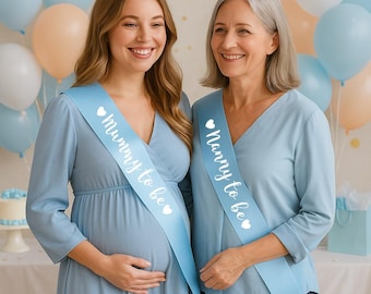 Personalised Baby Shower Sash | Mum To Be, Nanny To Be, Gender Reveal, Pregnancy Party Accessories & Decor