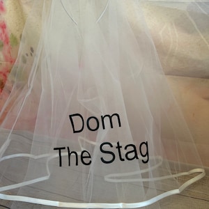 Stag Veil on a Headband | Two tier | Personalised | Stag Do | Stitch up the Stag | Batchelor Party | Stag Outfit | Stag Accessories | Games