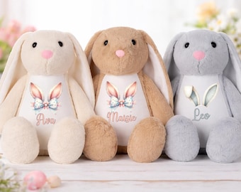 Personalised Easter Bunny Teddy | Name Bunny Soft Toy | Easter Gift Child | First Easter Keepsake