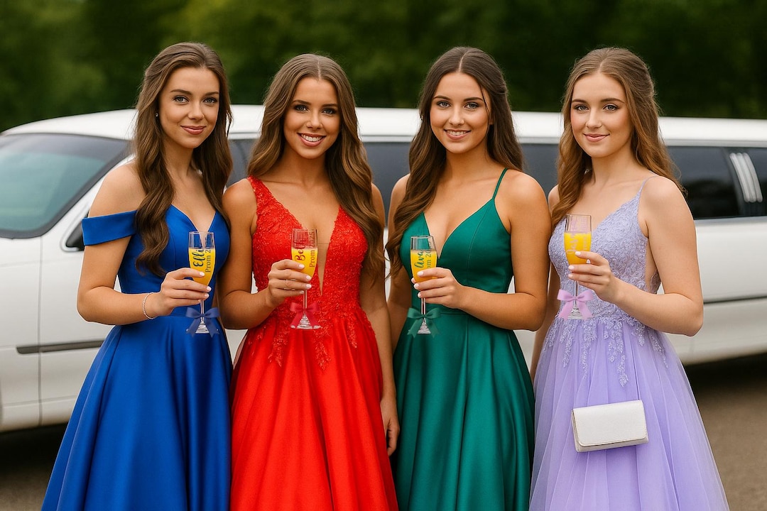 Prom Flutes Personalised Prom 2026 Champagne Flute | Custom Name Prosecco Glass ...