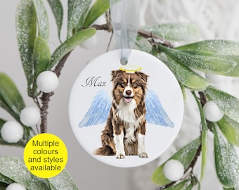 Memorial Australian Shepherd Dog Tree Ornament | Personalised Christmas Gift | Christmas Décor | Custom Bauble | RIP Dog Keepsake | Dog Loss