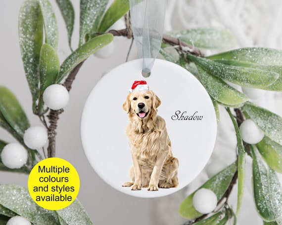 White golden retriever christmas ornament Clearance