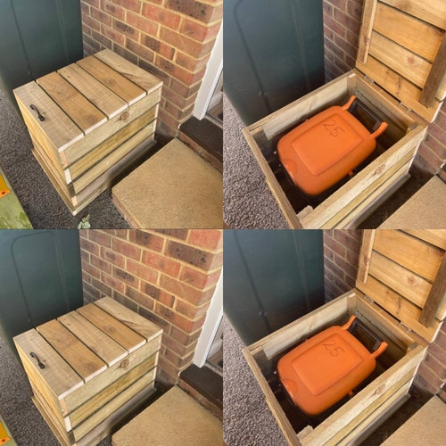 Outdoor Storage Wooden Storage Box With Lid for Recycling Etsy UK