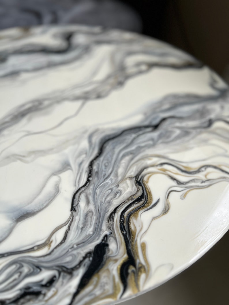 Epoxy Marble Table Cream & Gold Geode Table White Epoxy Table Etsy