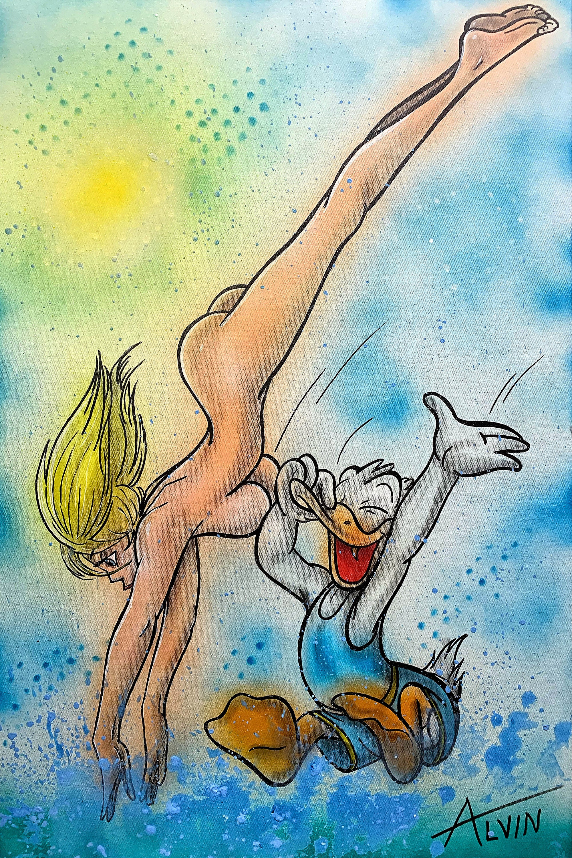 Skinny dipping cartoon