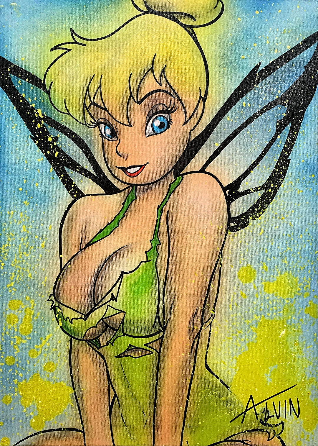 アーティスト Alvin Silvrants による: ディズニーのセクシーな巨乳ティンカーベル - Etsy 日本