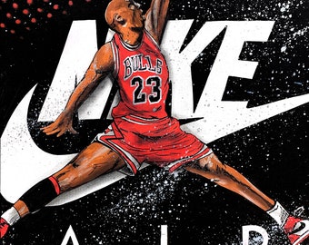 Por el artista Alvin Silvrants: Michael Jordan Nike Air Jumpman Chicago Bulls