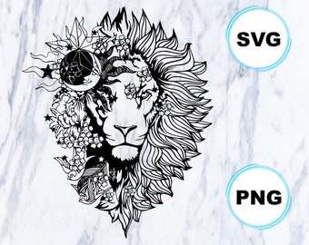 Download Mandala Lion Svg Etsy