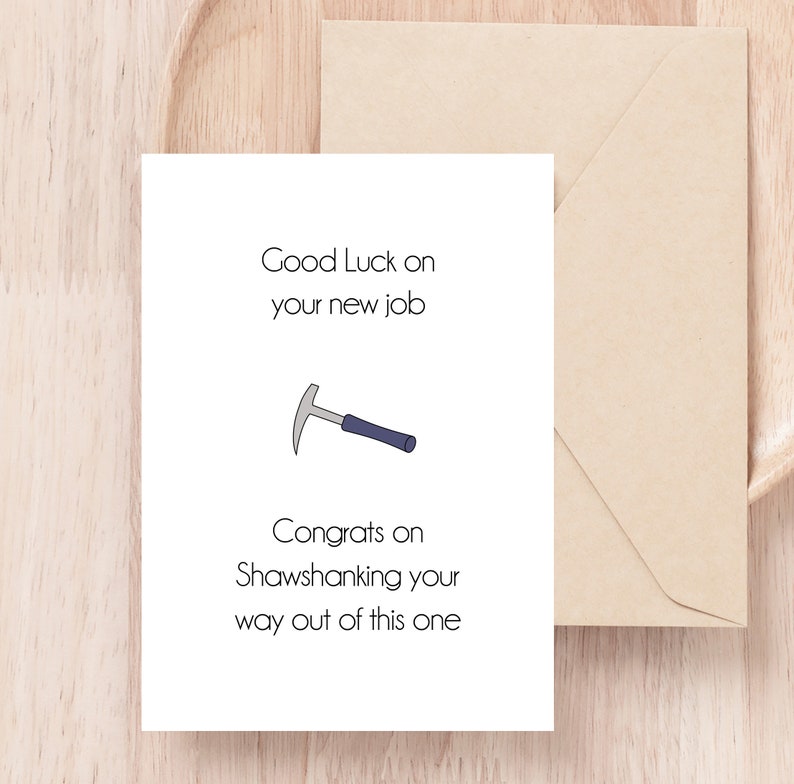 Good Luck on Your New Job - Printable Card - New Job Card - Shawshank ...