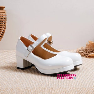 white mary jane shoes
