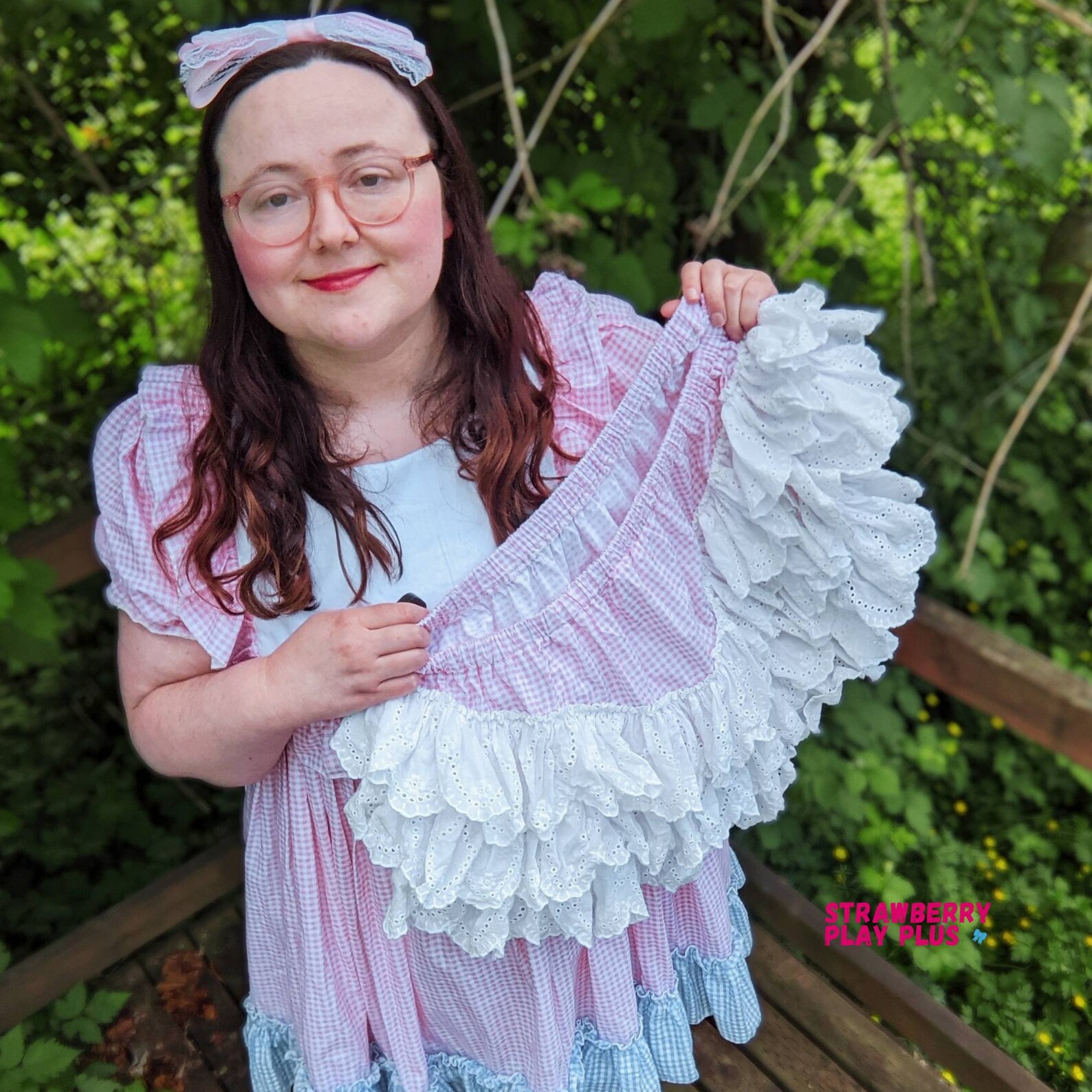 Pink and Blue Plaid Adult ABDL Dress and Ruffle Bloomers Set Etsy UK