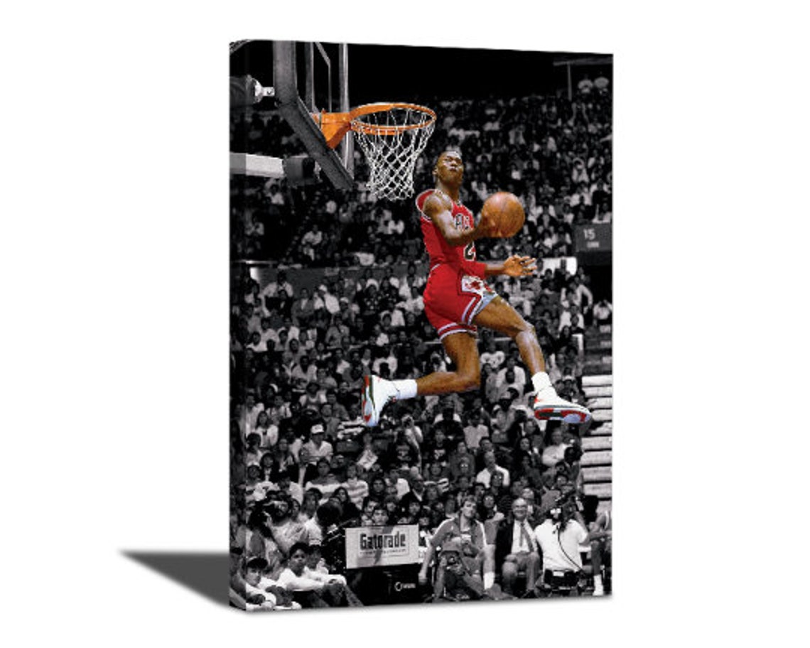 Michael Jordan Slam Dunk Wall Art Canvas Dunk Contest Etsy
