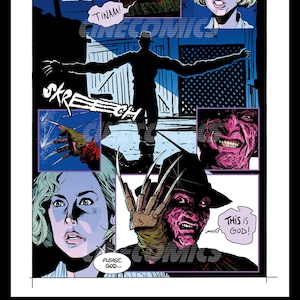 NIGHTMARE on Elm Street - comic book-page poster - limited editon prints