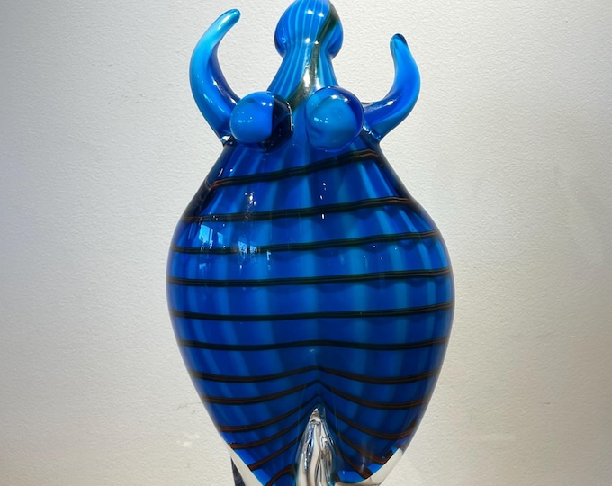 Murano Master Artist hand-made stained glass sculpture  " Dancer "