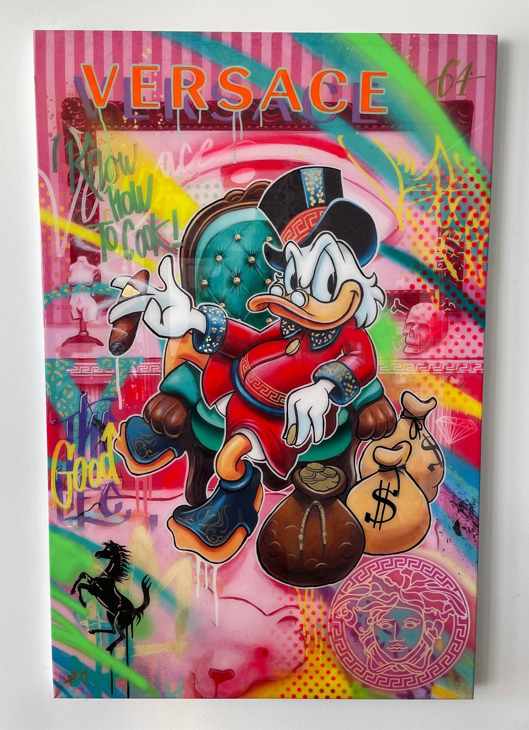 Adi Michael Oil on Canvas Daffy Duck 80 X 120cm