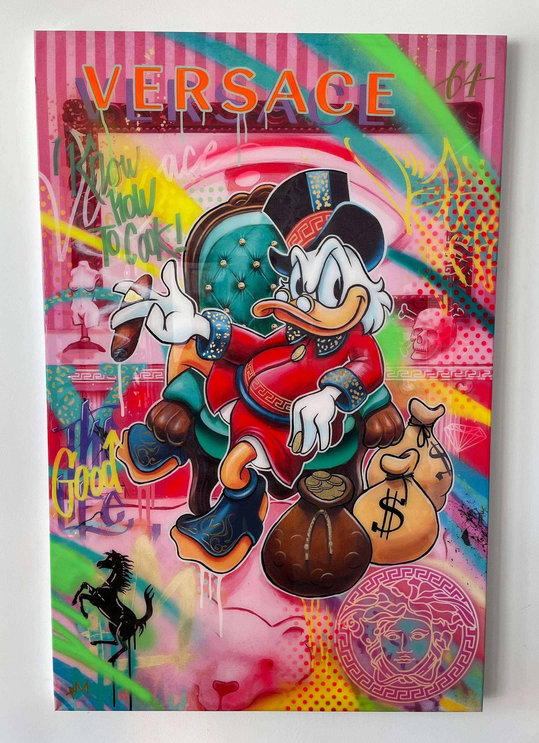 Adi Michael Oil on Canvas Daffy Duck 80 X 120cm 
