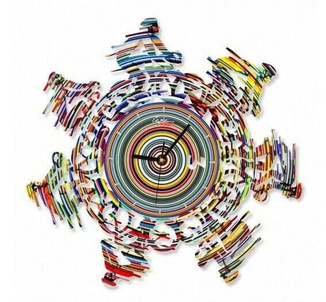David Gerstein Pop Art Hand Made Metal Sculpture " Cycling Time Clock ...