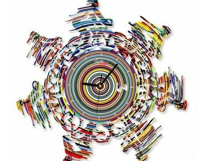 David Gerstein Pop art hand made Metal sculpture " Cycling Time Clock "