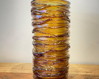 Murano Large stained handmade glass vase by Giuliano Busato