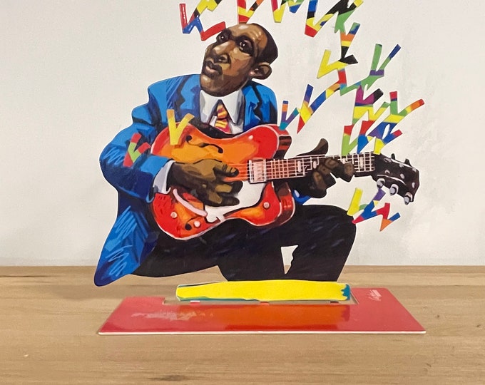 David Gerstein Pop art metal  sculpture  Musicians " Guitarist  jazz  "