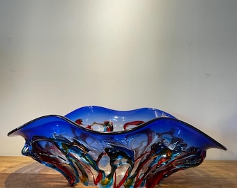Murano Large hand-made  stained glass vase
