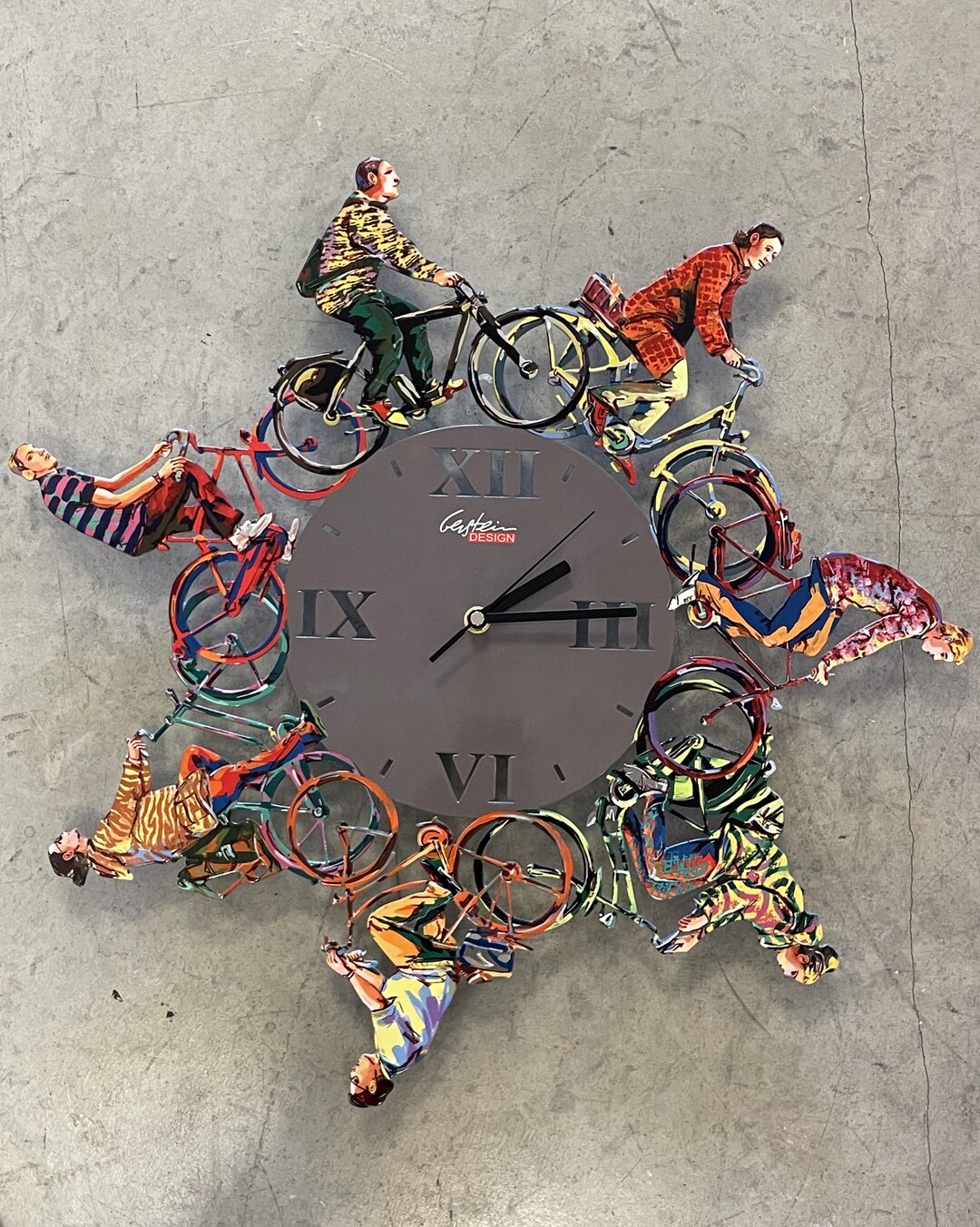 David Gerstein Pop Art Hand Made Metal Sculpture " City Ride Time Clock ...
