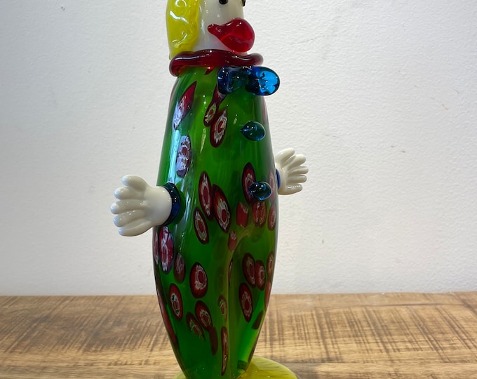 Murano hand-made stained glass sculpture  " clown  "