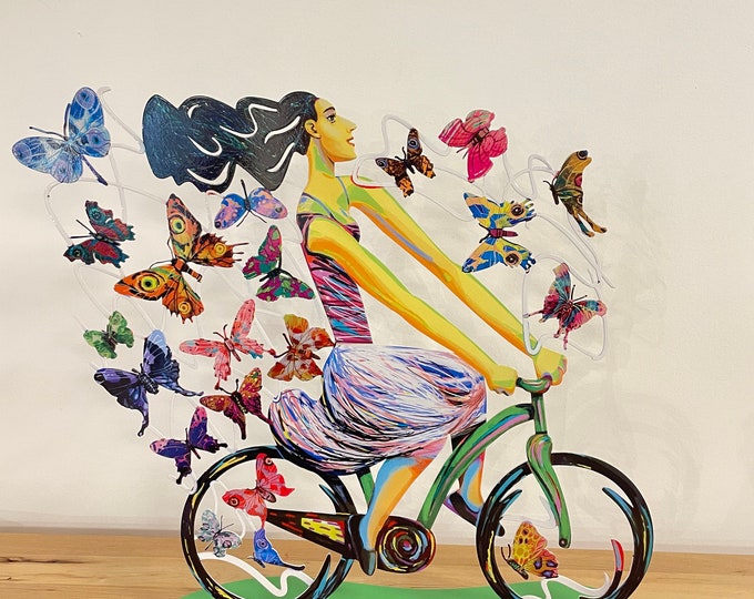 David Gerstein  Pop art hand made metal  sculpture   " Rider in Euphoria "