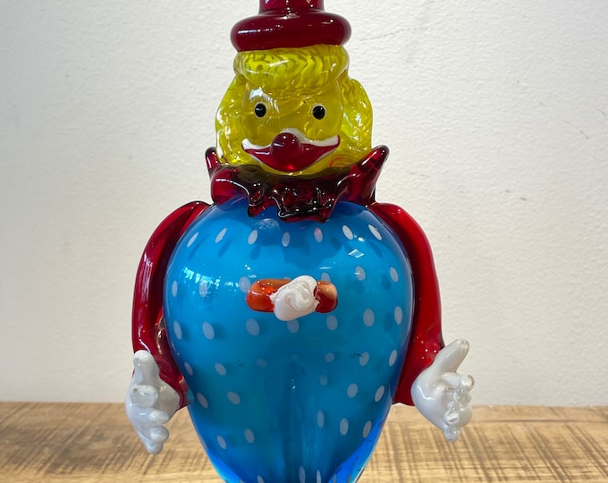 Murano hand-made stained glass sculpture  " clown  "