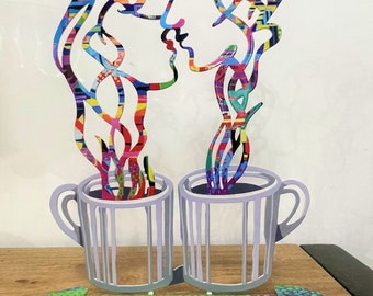 David Gerstein Pop art metal sculpture  - Lover  " Kiss  "