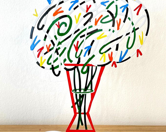 David Gerstein Pop art metal  sculpture   Tree  " White Bouquet  "