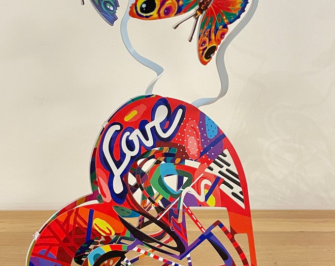 David Gerstein Pop art hand-made metal sculpture  " Open heart  "
