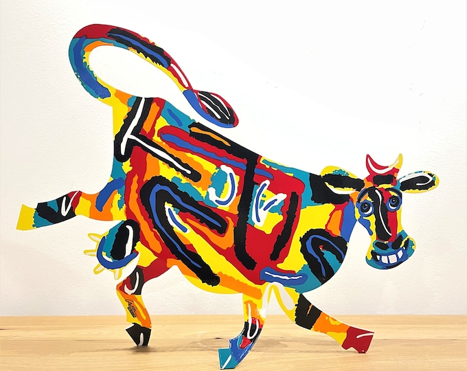 David Gerstein Pop art hand-made metal  sculpture  -Cow " Elza "