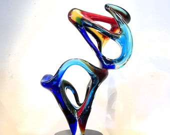 Murano Large handmade Purple-stained  glass vase by Giuliano Busato