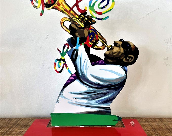 David Gerstein Pop art hand-made metal  sculpture  ---Musicians  "Trumpet  Player  "