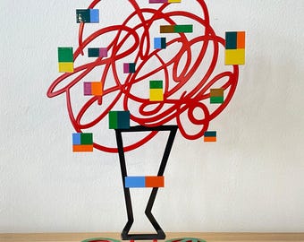David Gerstein Pop art hand-made metal sculpture by  " Red Bouquet  "