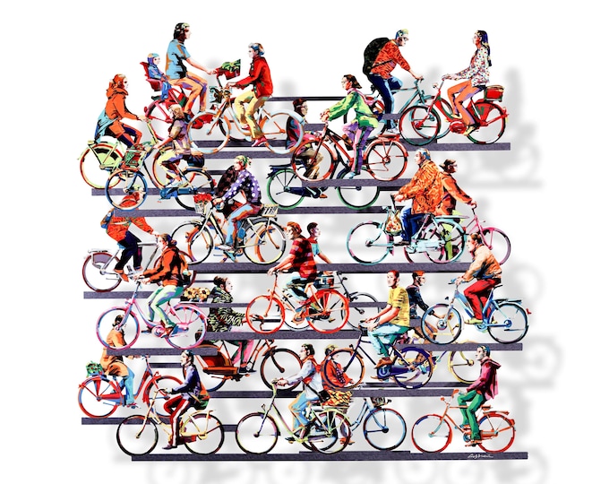 David Gerstein Pop Art handmade metal sculpture Limited Edition "City On Wheels "