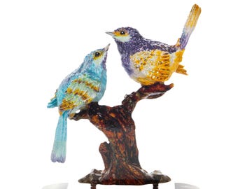 Keren Kopal Large Pop art hand-made  metal sculpture  --- " Love birds "