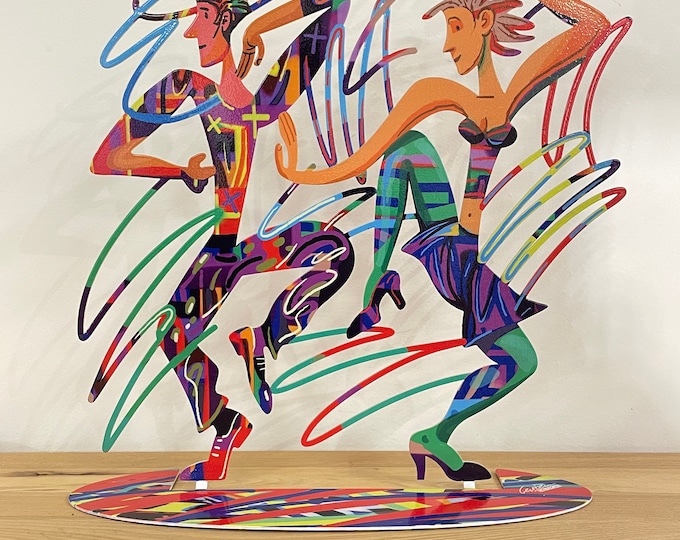 David Gerstein Pop art hand made metal sculpture  Dancers  "Twisters "
