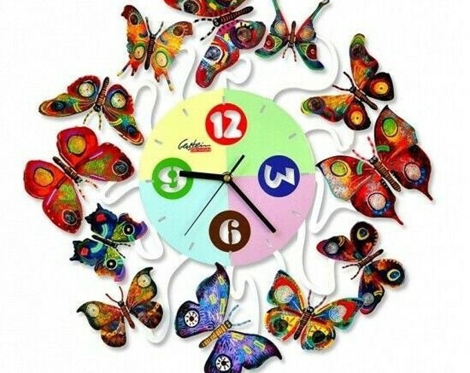David Gerstein pop art hand-made metal sculpture Clock     " Spring Time Clock "