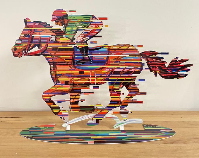 David Gerstein  " Jockey " Pop art hand-made metal sculpture