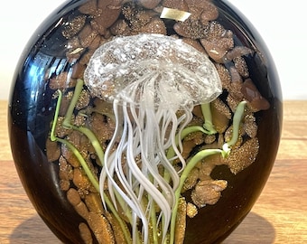 Murano hand-made stained glass sculpture  "Jellyfish "