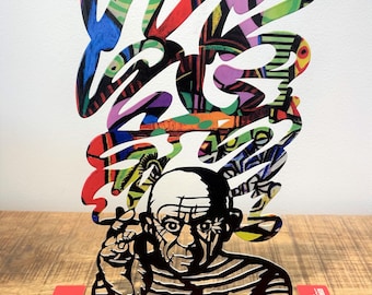 David Gerstein Metal Sculpture: "Smoking Man" Pop Art