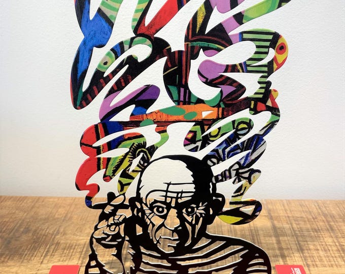 David Gerstein Metal Sculpture: "Smoking Man" Pop Art