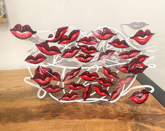 David Gerstein Pop art hand-made metal  sculpture  "1000 Kisses "