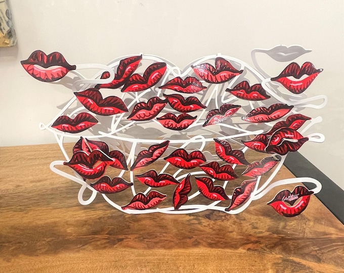David Gerstein Pop art hand-made metal  sculpture  "1000 Kisses "