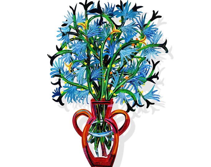 David Gerstein Pop Art handmade metal sculpture Limited Edition "Bouquet-Barcelona "
