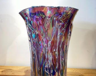 Murano Large handmade Purple-stained  glass vase by Giuliano Busato