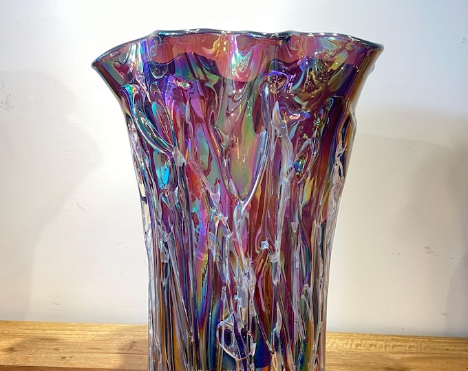 Murano Large handmade Purple-stained  glass vase by Giuliano Busato